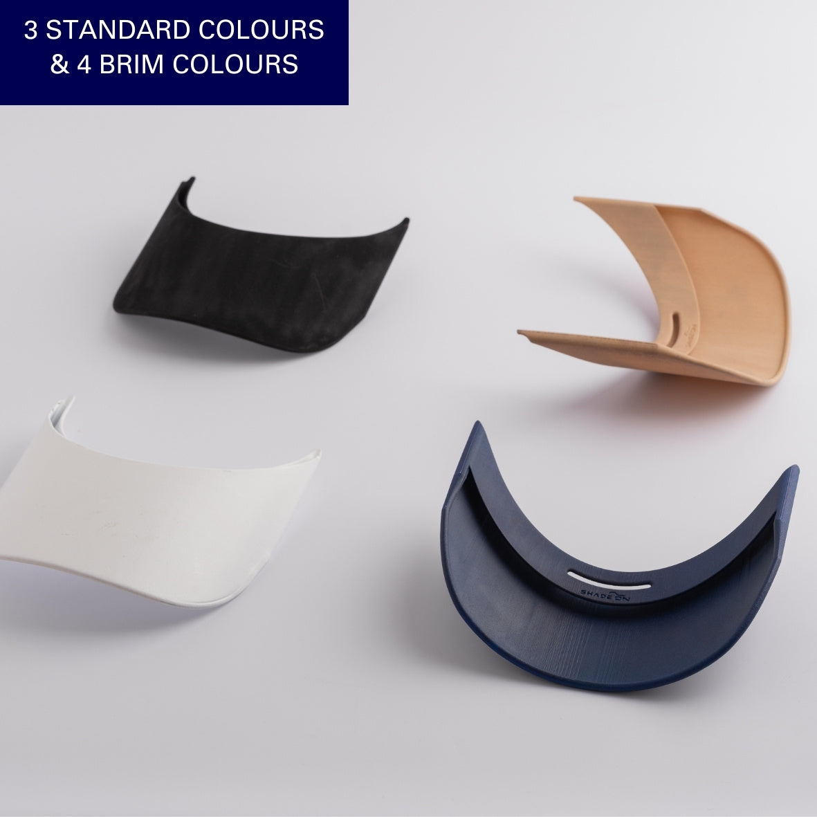 Bright white, elegant blue, sandy beige & deep black - ShaidOn Caps